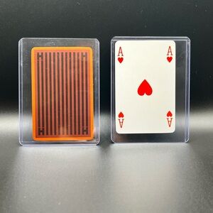 🚨Rare Hermes Orange & Black Ace Of Hearts Playing Card In Protective Sleeve